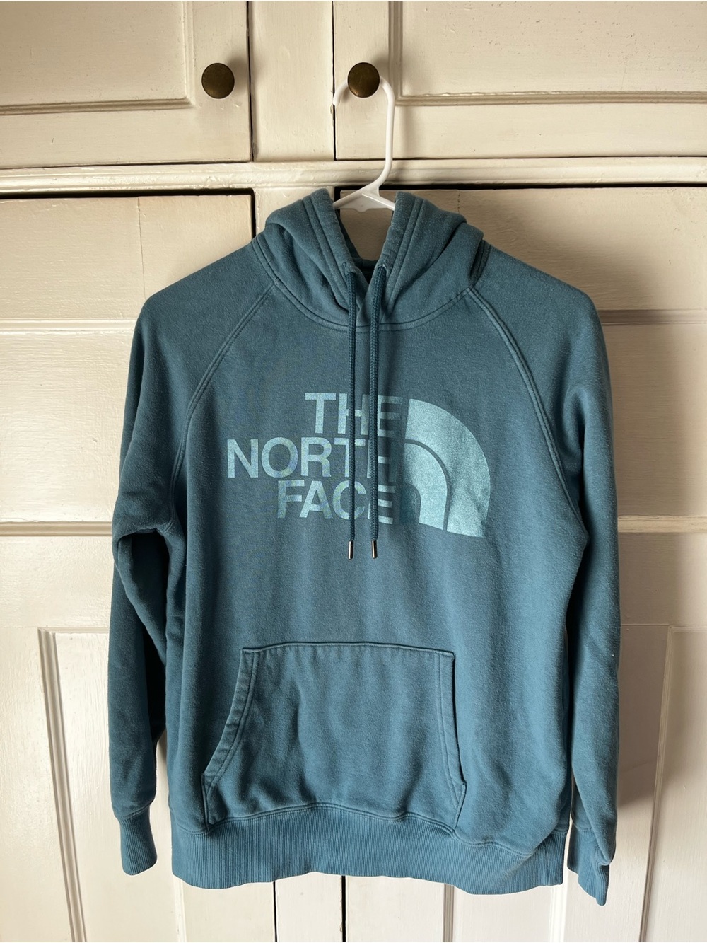 The North Face - Teal Pullover Hoodie with Shimmery Logo - Women's Size S